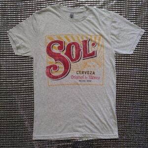 SOL Cerveza 🔴 🌞 T-Shirt Gray Red Men's Size S